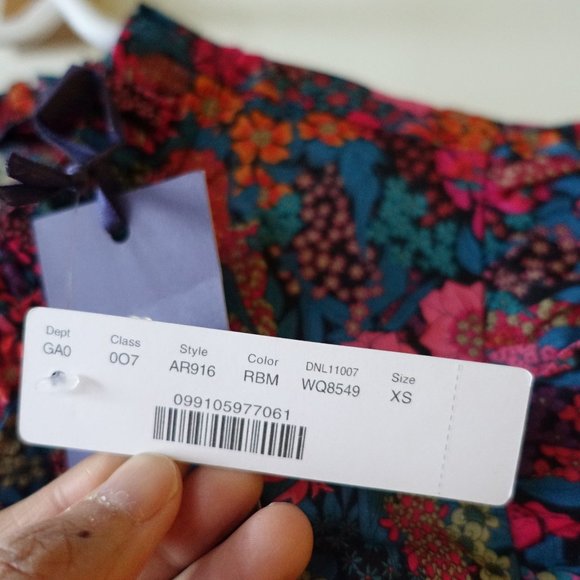 J. Crew Liberty Ciara Ruffleneck Flutter Sleeve Floral Top Pleated AR916 XS 0 - Picture 12 of 16